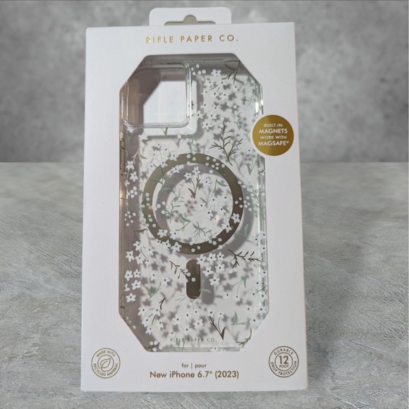 Y5.‎ Rifle Paper Co. Case For iPhone 15 Plus (2023 6.7") Compatible W/Magsafe - Picture 1 of 3